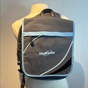 Tracker one shoulder sling backpack/book bag blue/grey NWOT